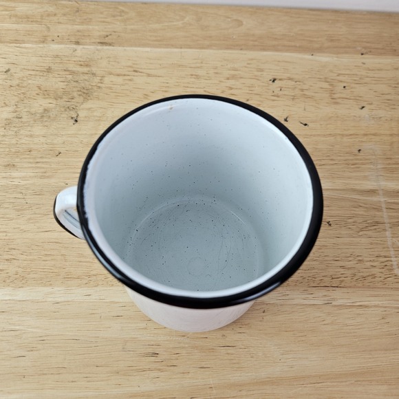 Vintage GEORGIA TECH Camping Style Tin Metal Mug Enamel Coffee Yellow Jacket Cup - Picture 2 of 7